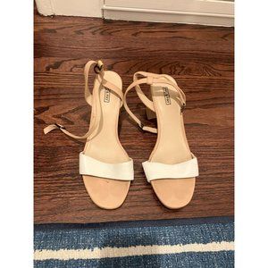 Pic & Pay Women's Sandal Heels, White/Beige, Size 7.5